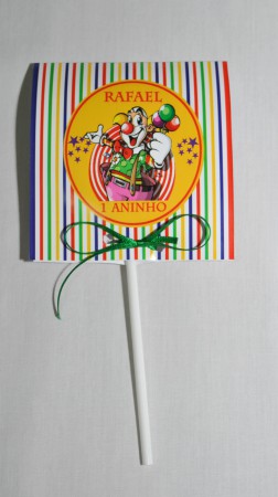 Pirulito convite grande . Circo - modelo 04 ......... R$ 3,50 unid.