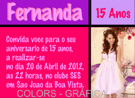 Convite 15 anos - modelo 03